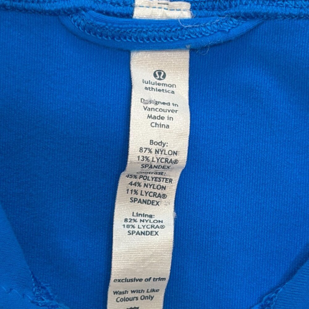Lululemon Blue Full Zip Yoga Jacket Striped Sleeves | Fitted Athletic Layer - Picture 3 of 16